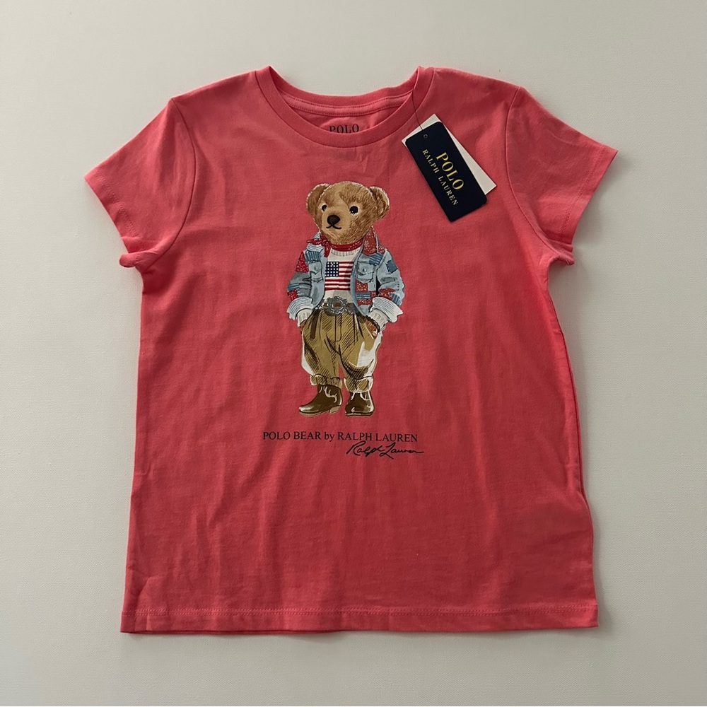 Polo Ralph Lauren Girls 5 Bear American Flag Shirt NWT